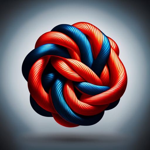 Intricate Licorice Knots: Digital Art Illustration