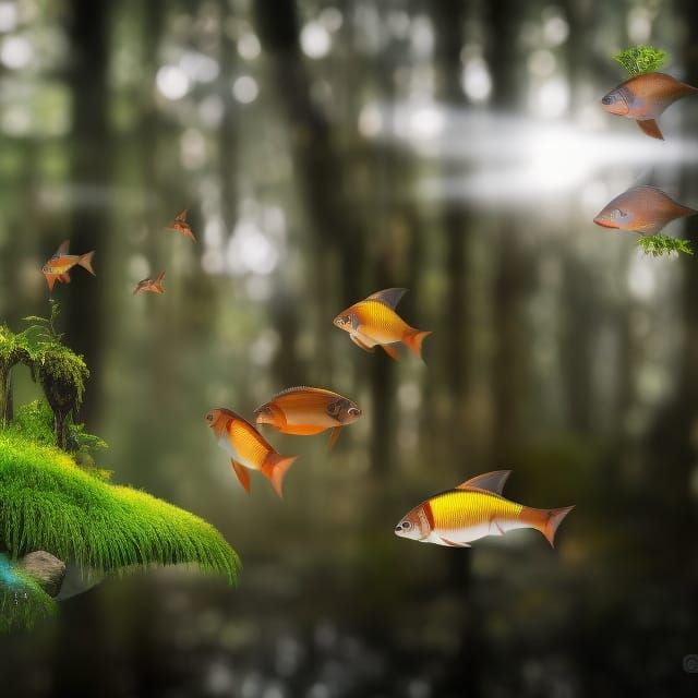 Fish Fly Through Forest: Surreal Photography