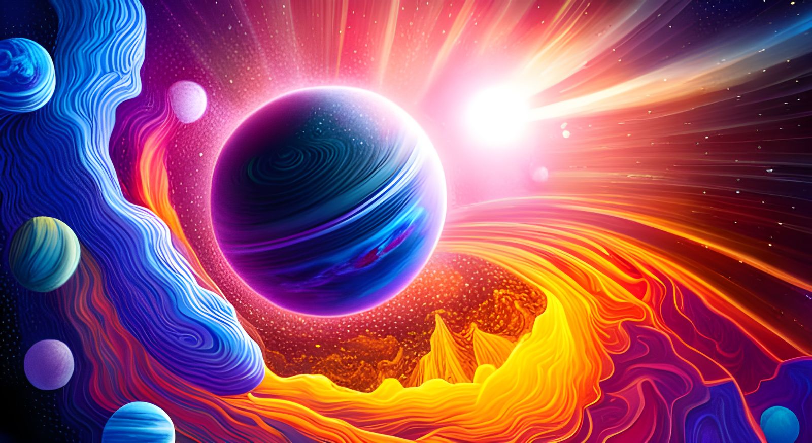 "Planets entering a portal into a new dimension" 8k resoluti...