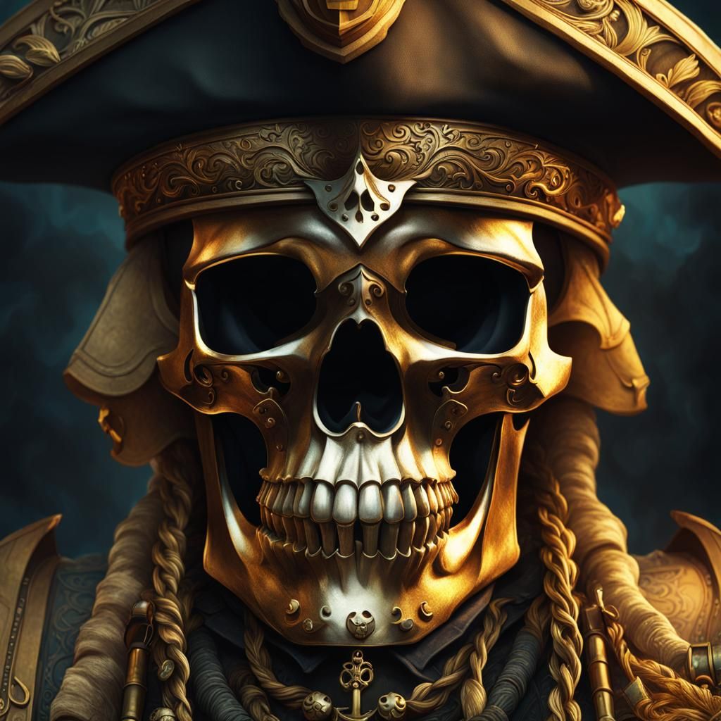 Pirate Skeleton Guarding Treasure in Hidden Chamber