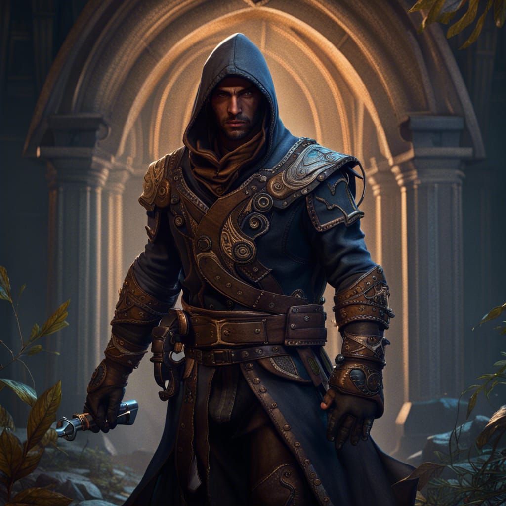 Fantasy Male Rogue Concept Art in 8K