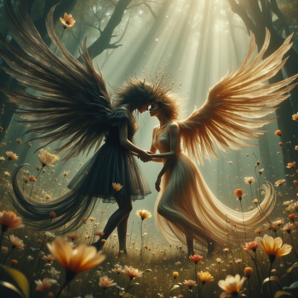 Goblin and Angel in Dreamscape Fantasy