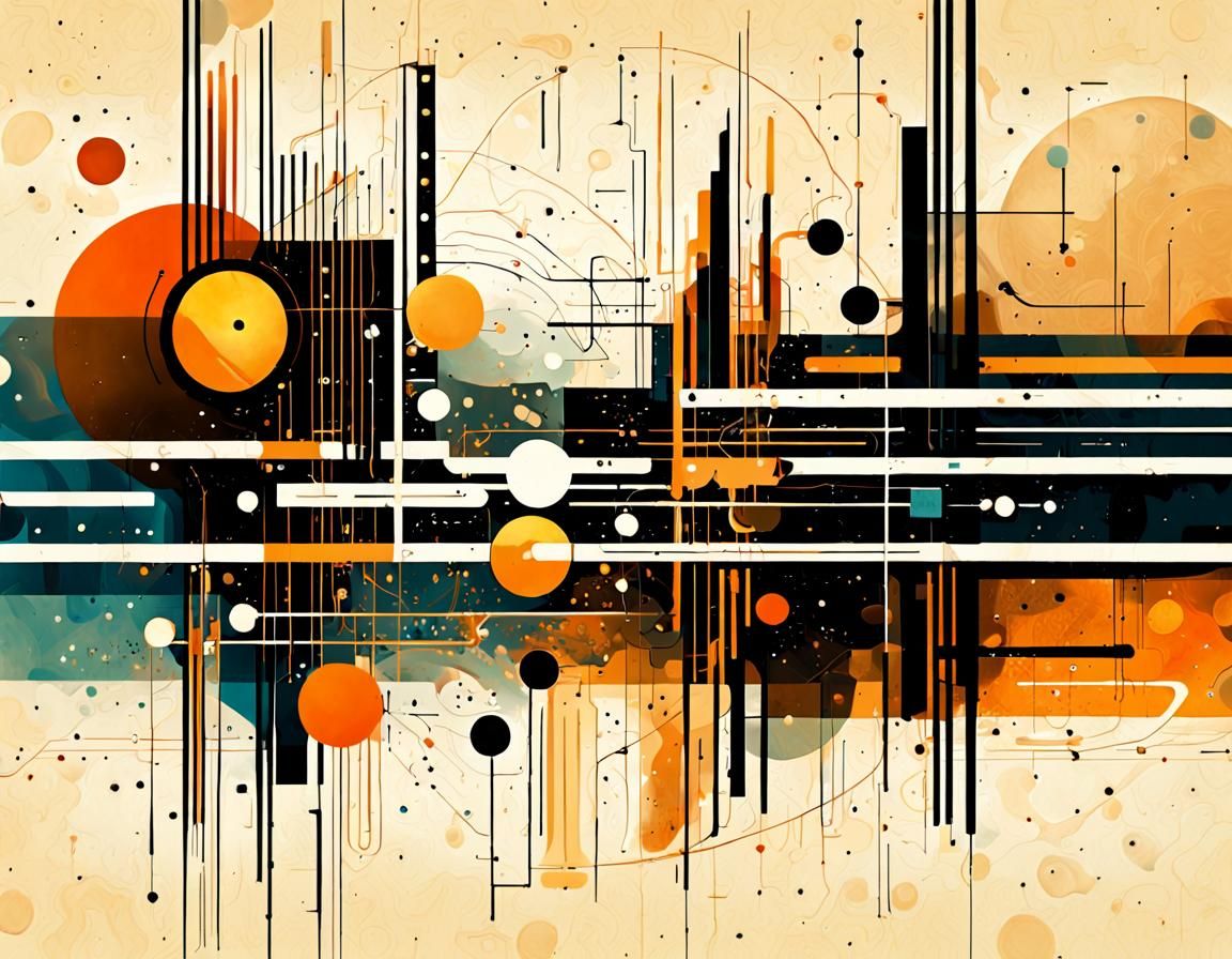 Abstract Warming Trends Schematic in Geometric Art