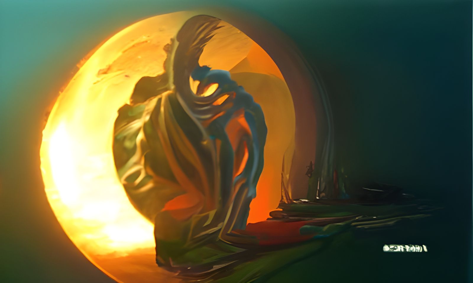 Surreal Candyland Landscape with Vibrant Gouache Swirls