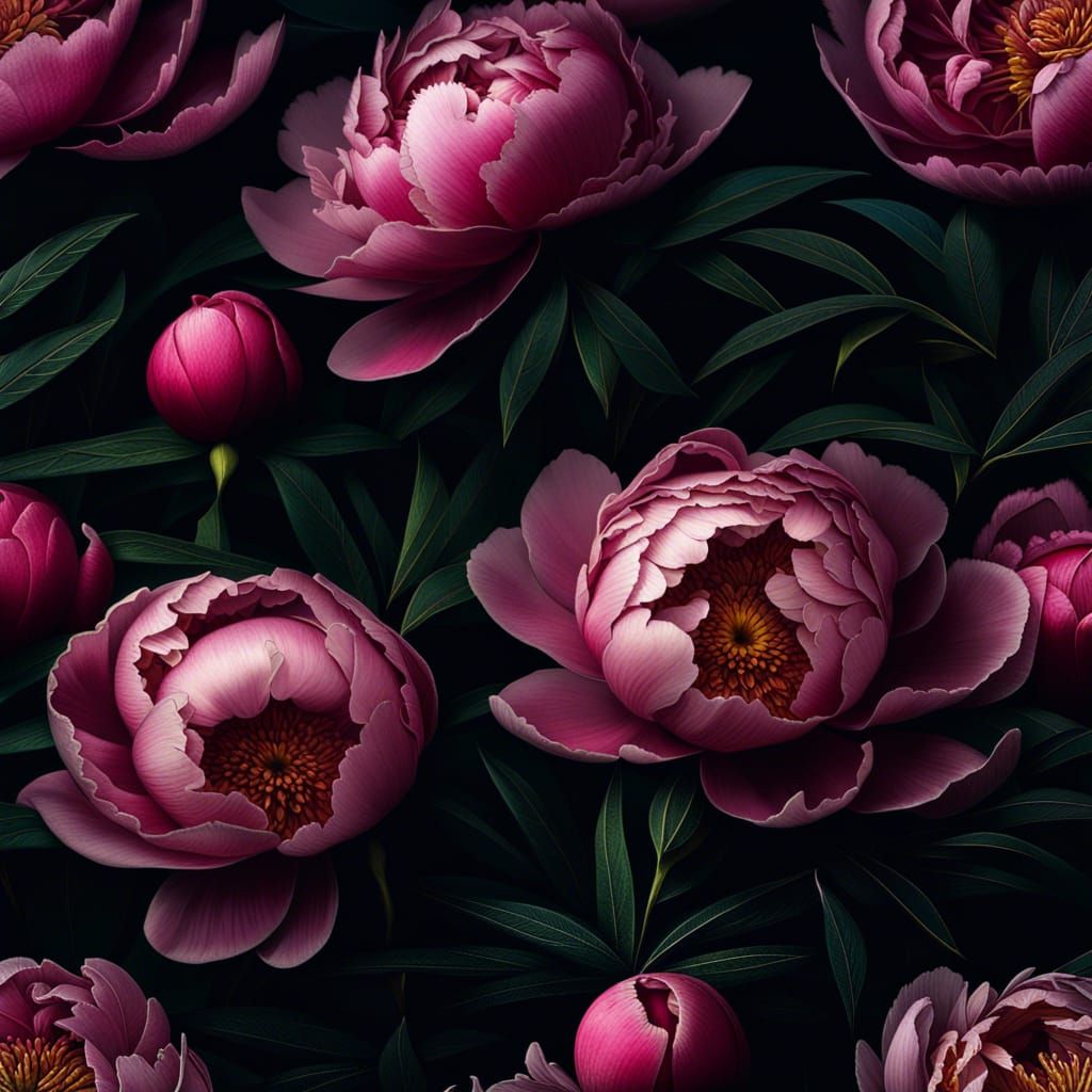 Hyperrealistic Peony Flower Close-up in High Definition