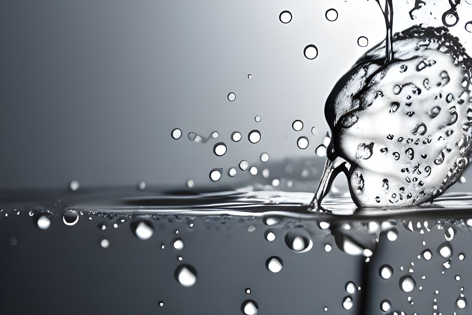Fried Onion Slice Plunging into Water