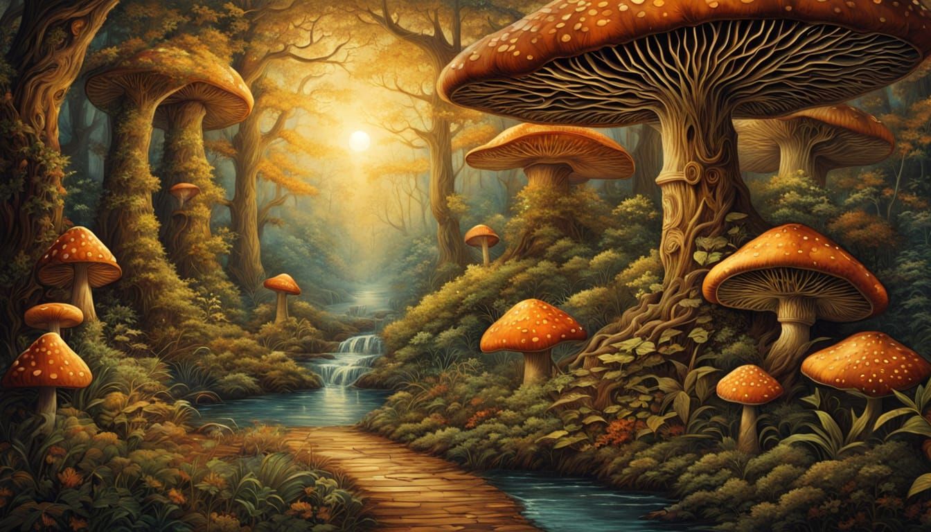 Alice in Wonderland Forest: Wood Carving Fantasy