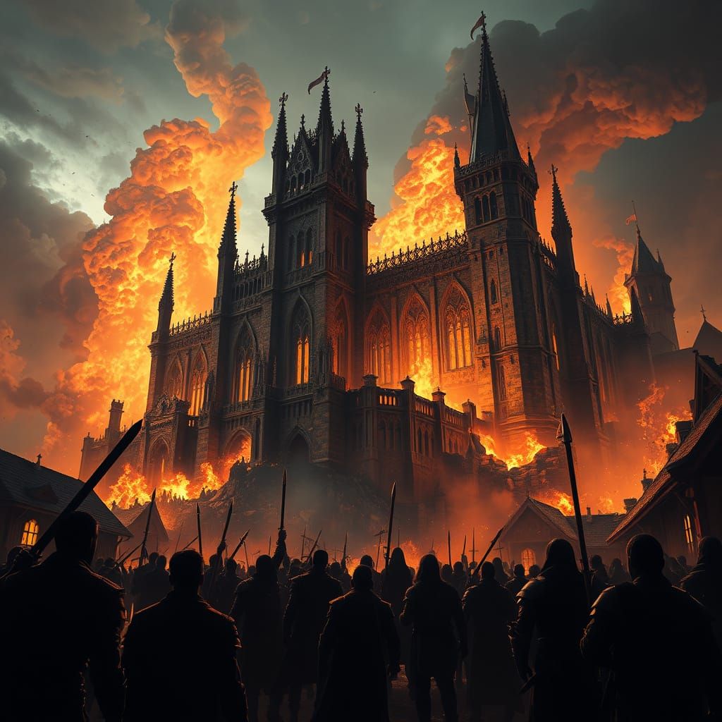 Villagers and Knights in Flames: A Desperate Castle Siege