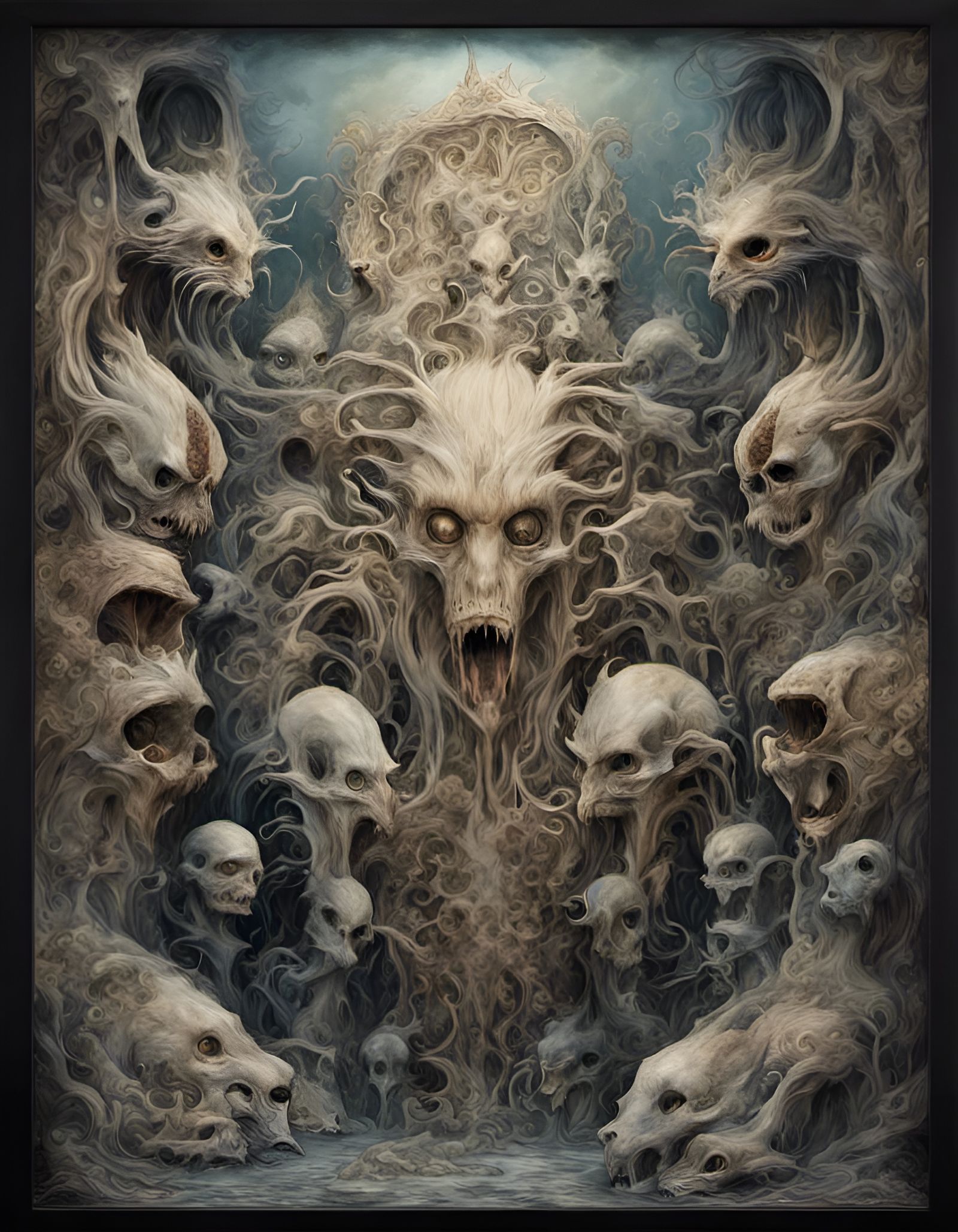 Cryptid Taxidermy in Surreal Art Nouveau Style