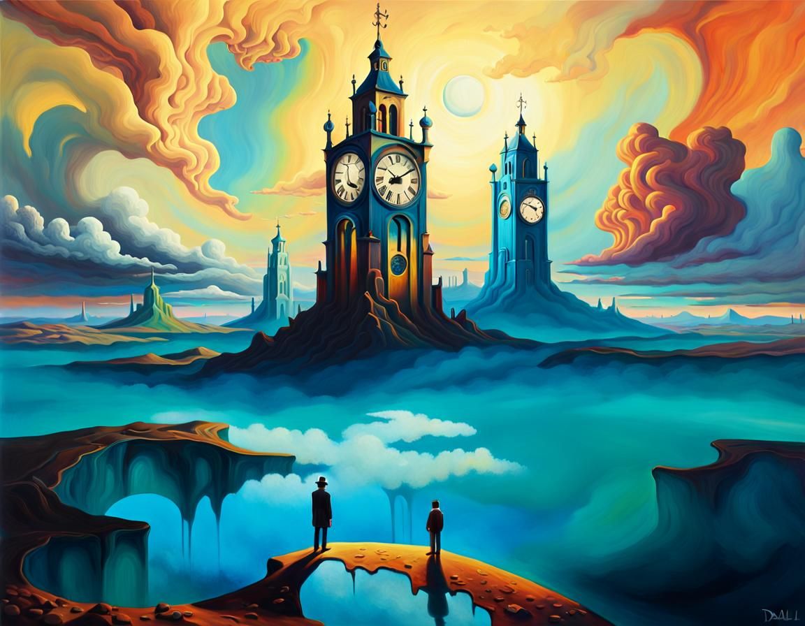 Dreamlike Surrealism: Meltdown of Time in Triadic Colors