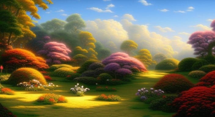 Rabbits in Ghibli-esque Fantasy Landscape