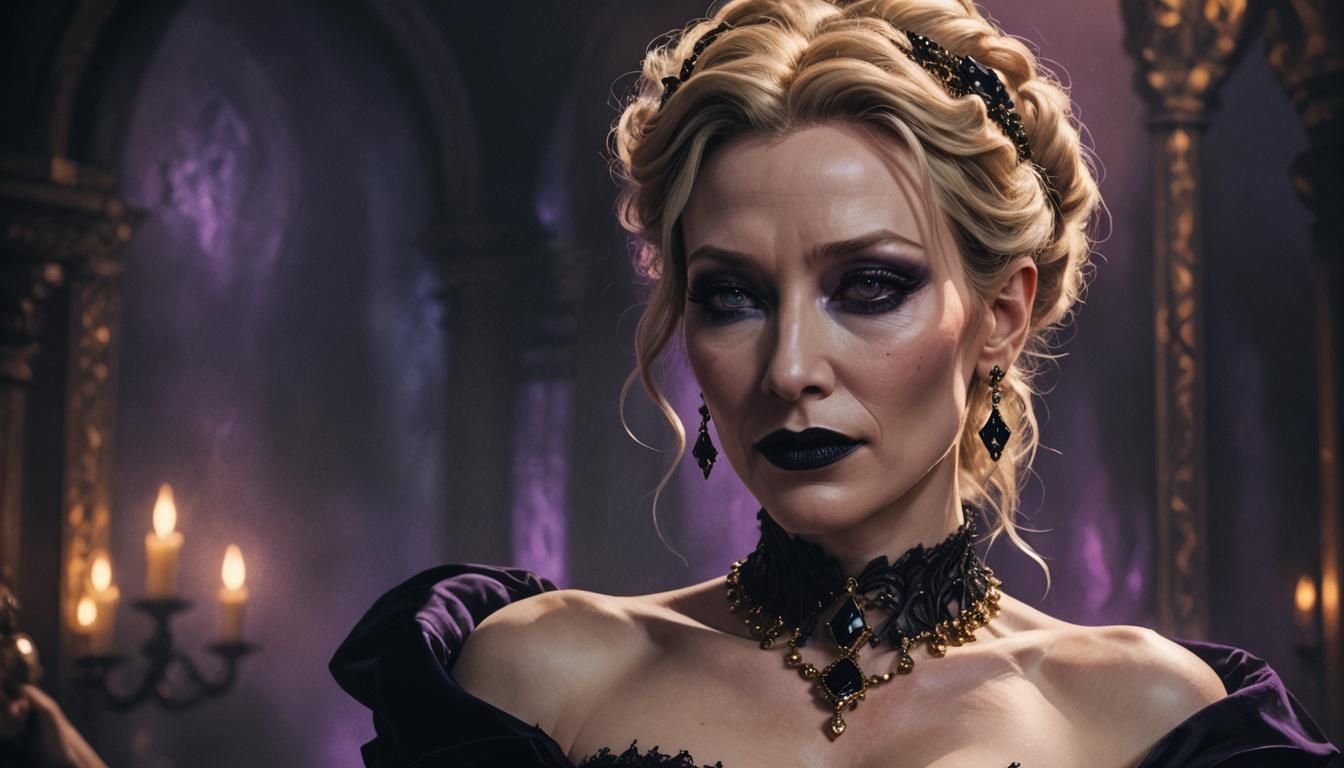 Gothic Burlesque Dancer in Dark Fantasy Style