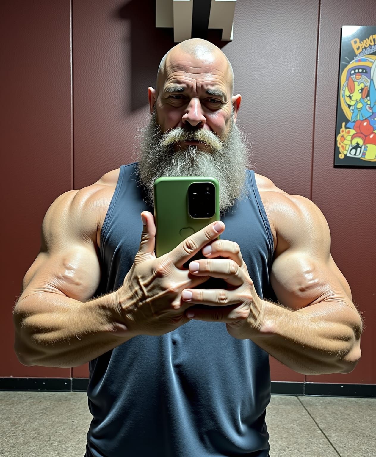 Hyperrealistic Portrait of a Venezuelan Powerlifter with Cig...