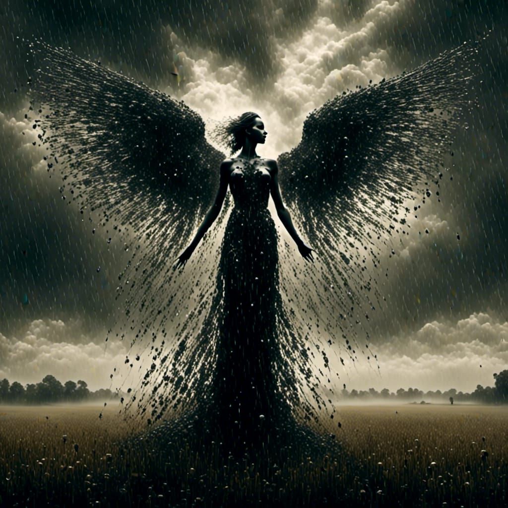 Transparent Angel in Rain, Photographic Style