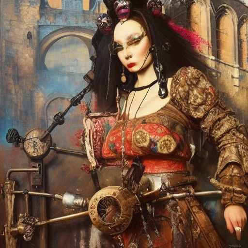 Bizarre Medieval Beauty Trends as Oil Painting
