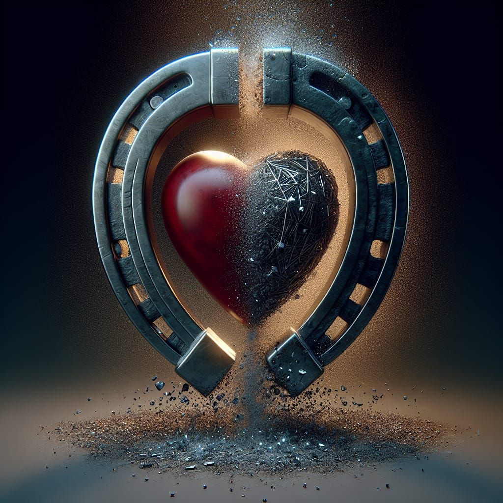 Surreal Fusion of Heart and Horseshoe