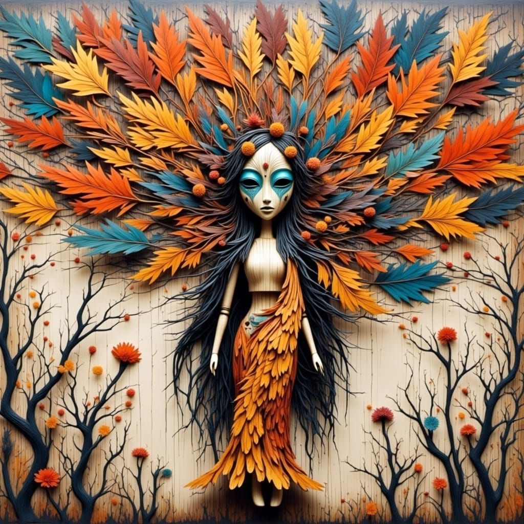 Beautiful Hand Painted Wooden Kimi Doll in Vibrant Filigree ...