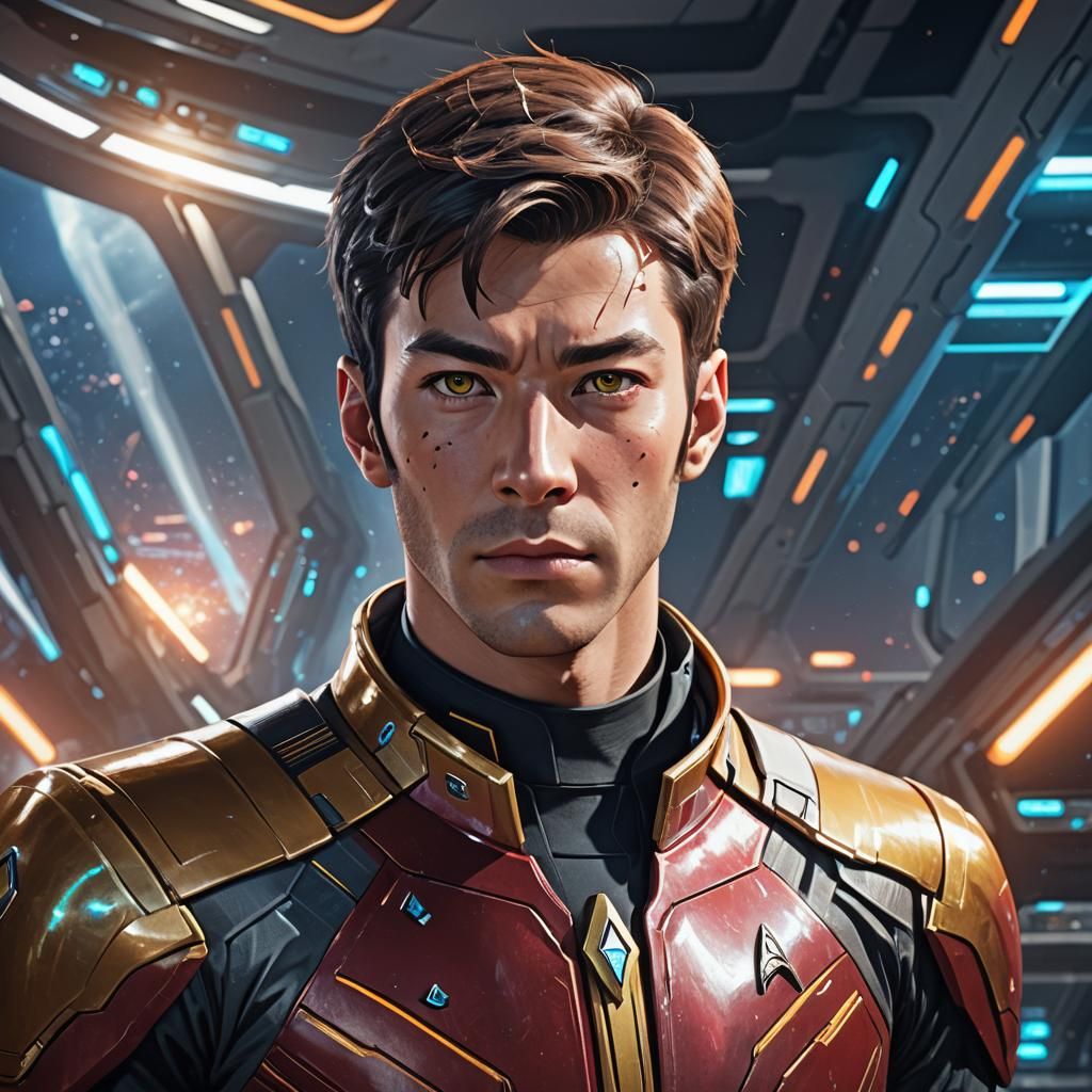 Star Trek Ben in Anime-Inspired Futuristic Portrait