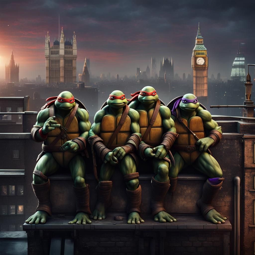 Teenage Mutant Ninja Turtles Rooftop View of London
