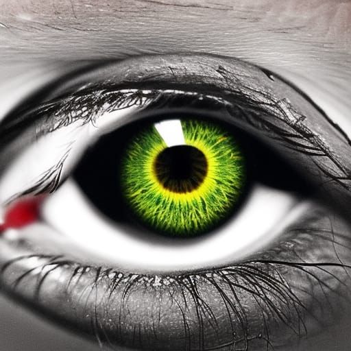 Surreal Close-Up of a Single Eyeball