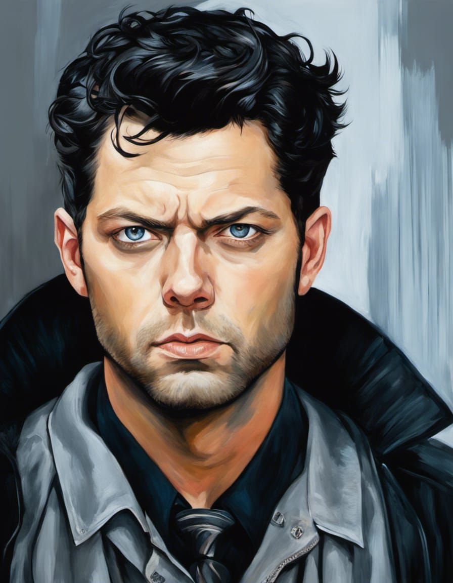 Gothic Portrait of Supernatural Figure in Acrylic Style