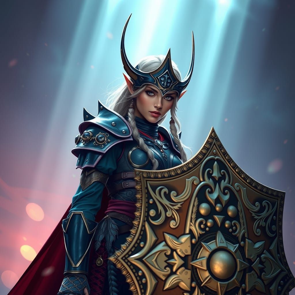 Hyper-Realistic Elf Cosplay in Vibrant, Ethereal Armor