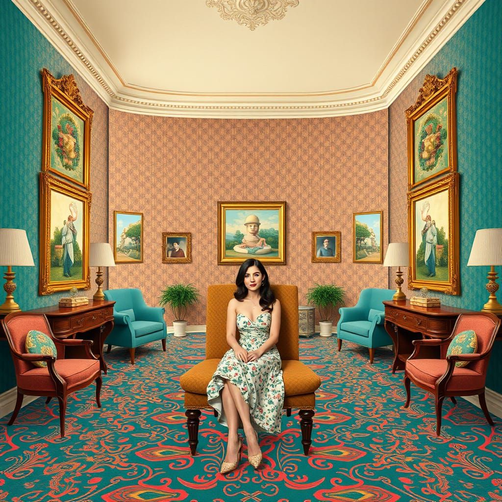 Paradoxical Room with Elegant Furniture in Escher Style