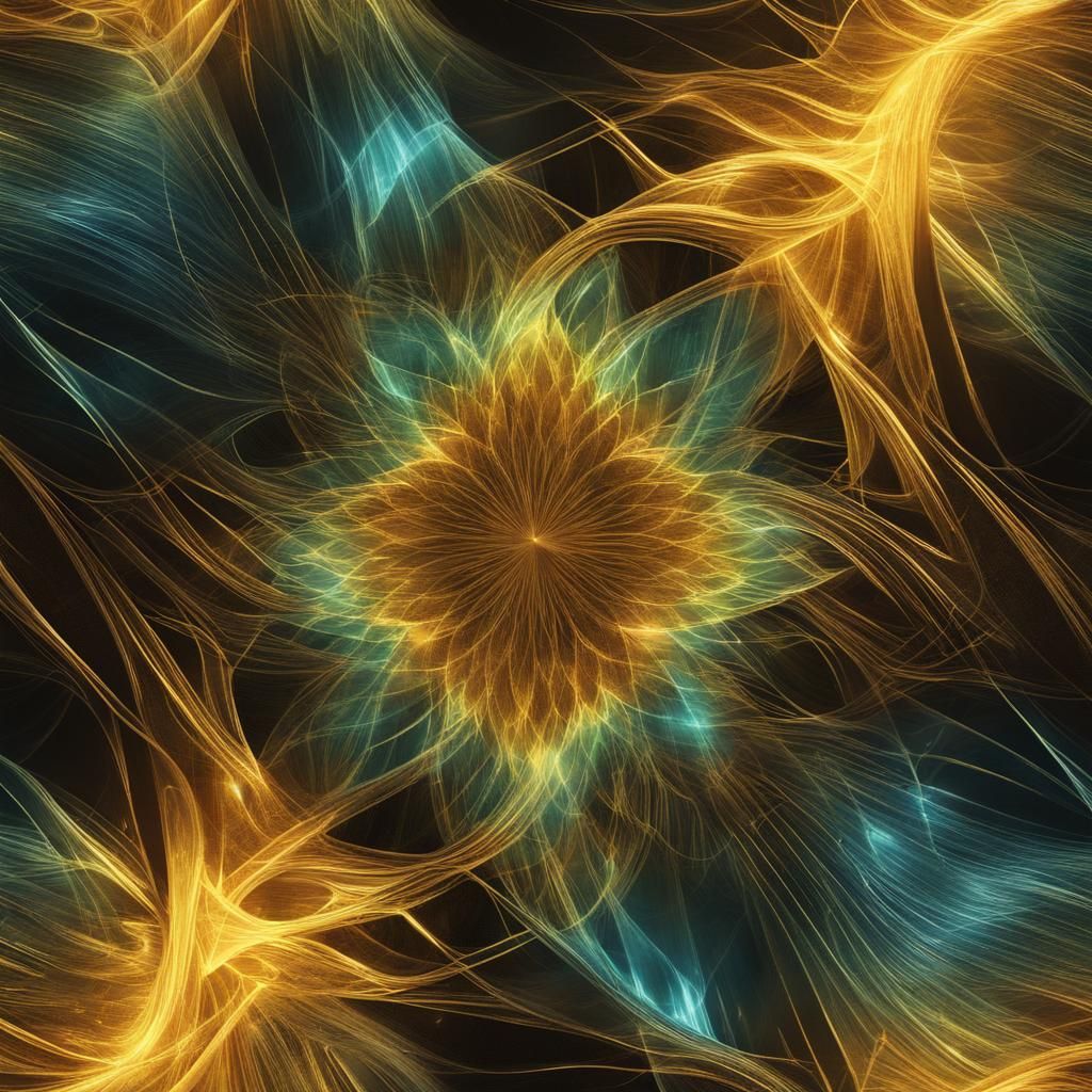 Molecular Energy: Iridescent Sci-Fi Artwork