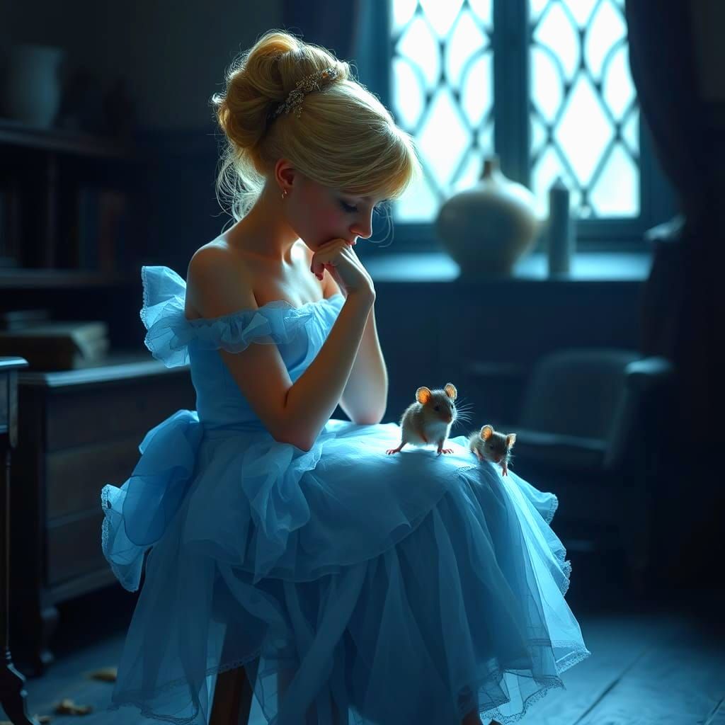 Cinderella's Gloom: A Moment of Sadness