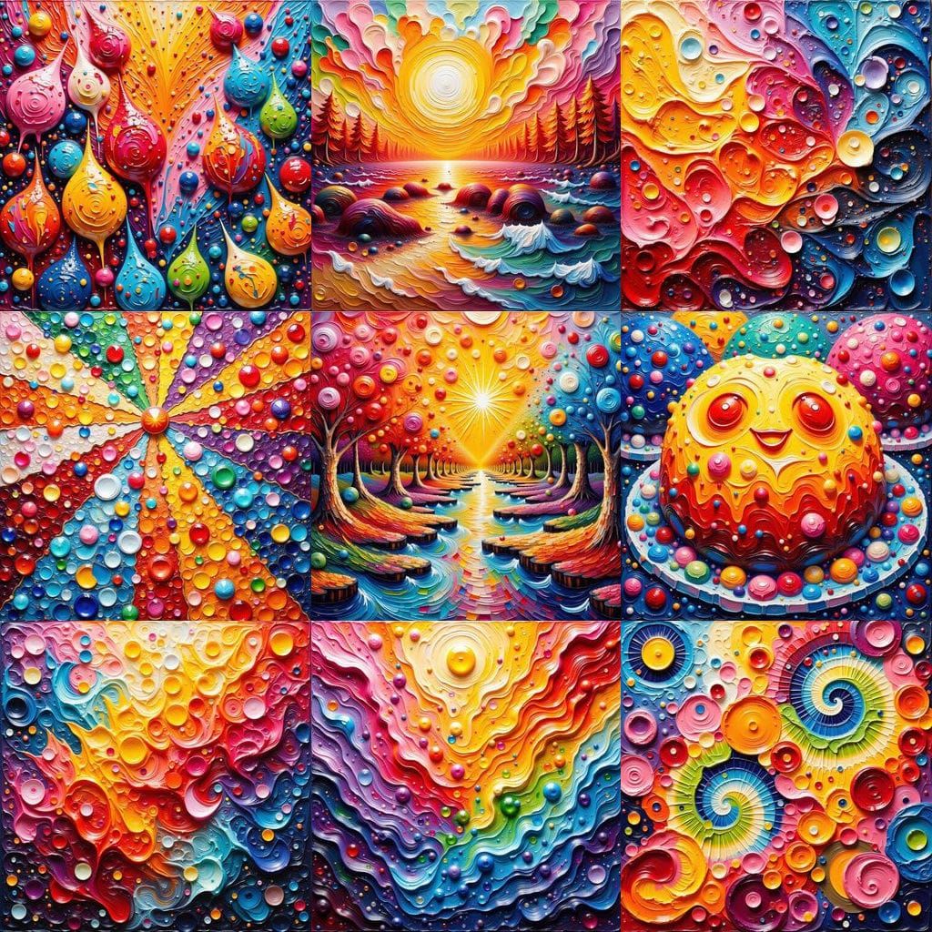 Gummy Jelly Impasto Painting with Thick Texture