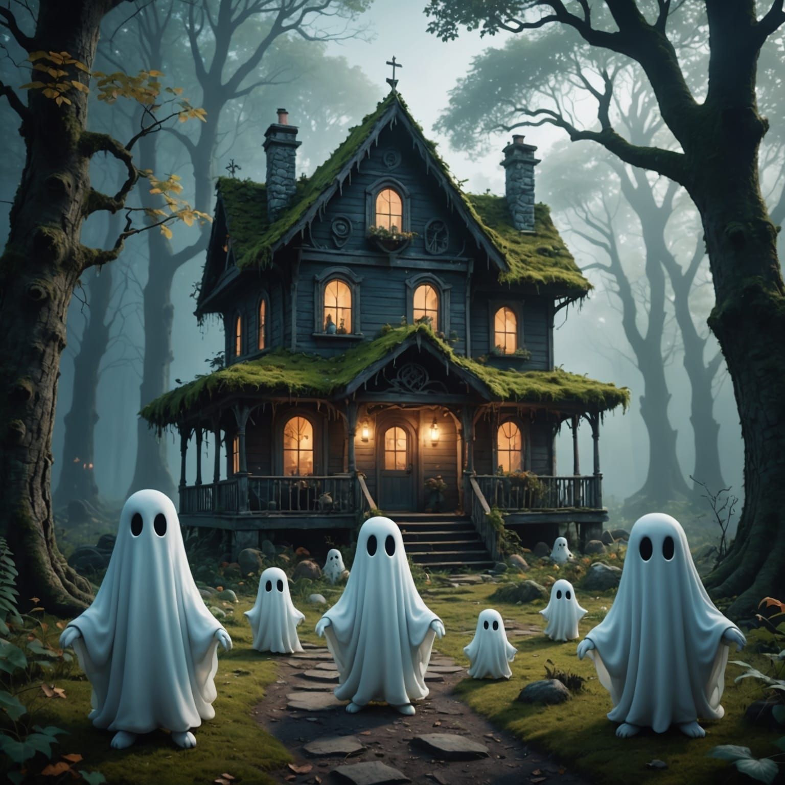 Cute haunted house