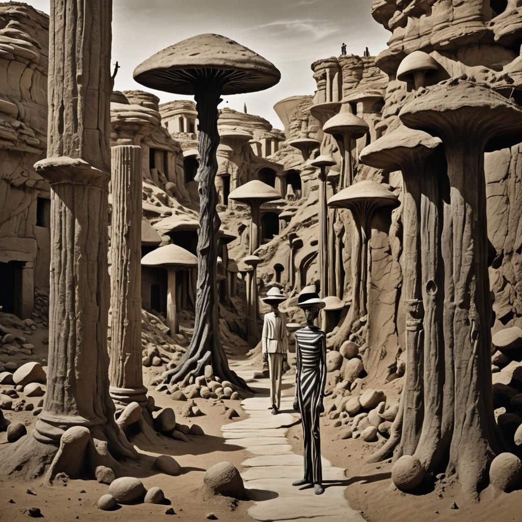 Eroded Earth Sculpture in Giacometti Style