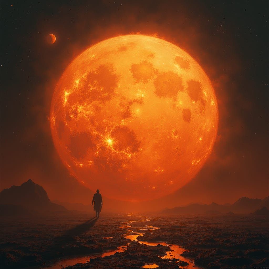 A Dying Sun's Ethereal Glow Illuminates the Cosmos in Dark, ...