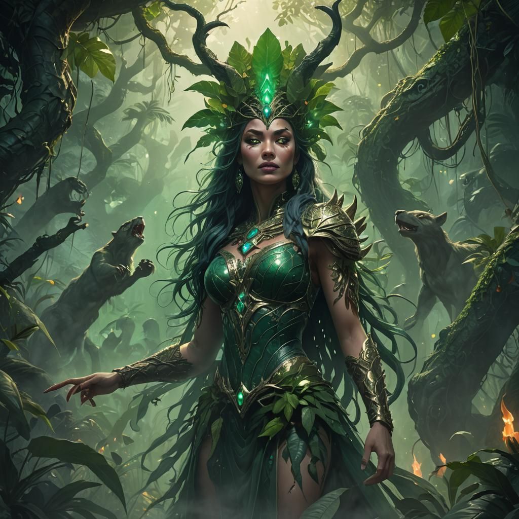 Jolrael, Empress of Beasts in Mythic Realism Style