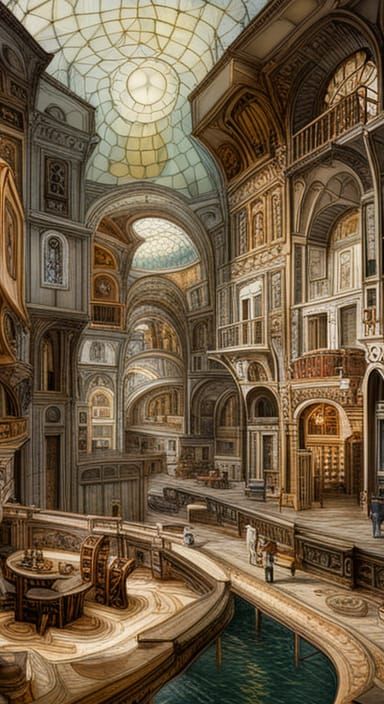 Translucent Water Landscape in Hyperreal Digital Painting