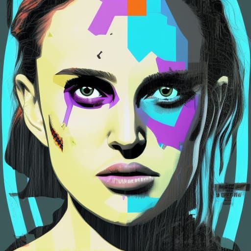 Zombie Natalie Portman in Pop Art Style