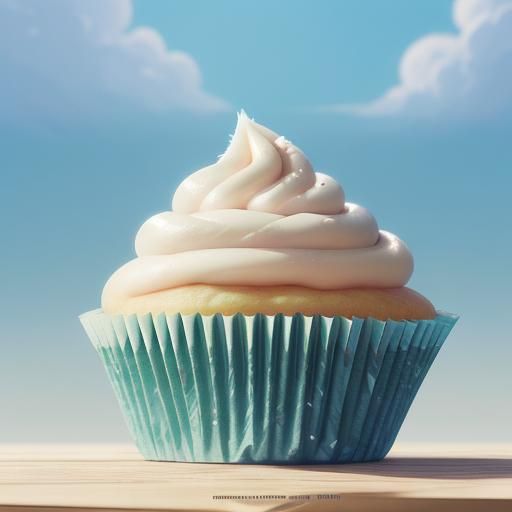 Vanilla Cupcakes in Studio Ghibli Anime Style