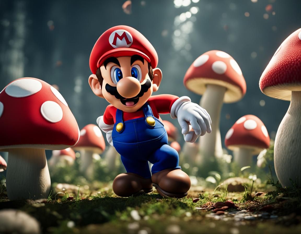 Mario in Mushroom Kingdom: Cinematic Action Still