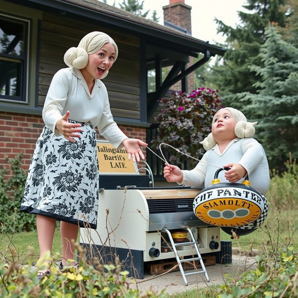 Balloon Art Figures Levitate in Silhouetted Forest