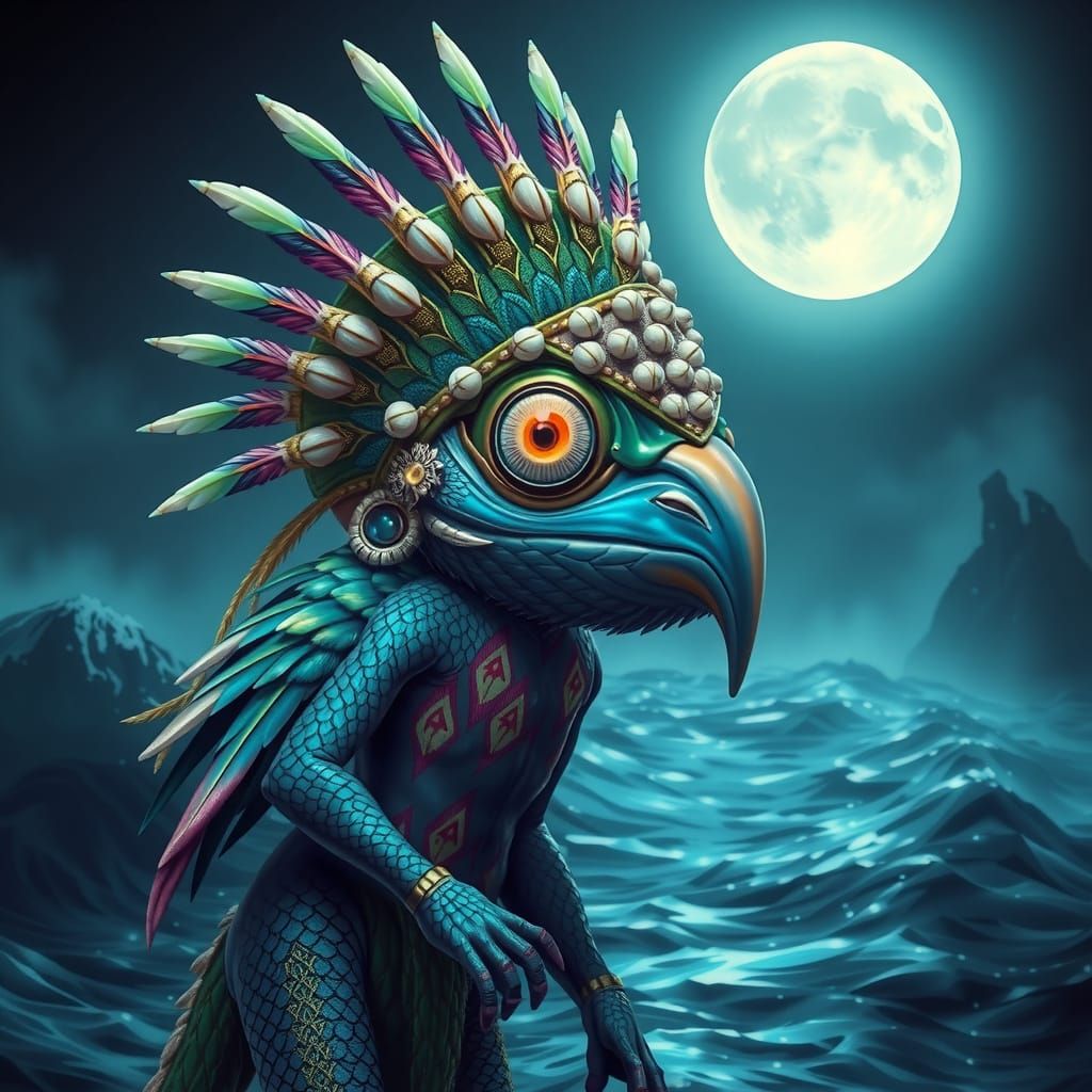 Mystical Murloc Warrior in Tribal Headdress