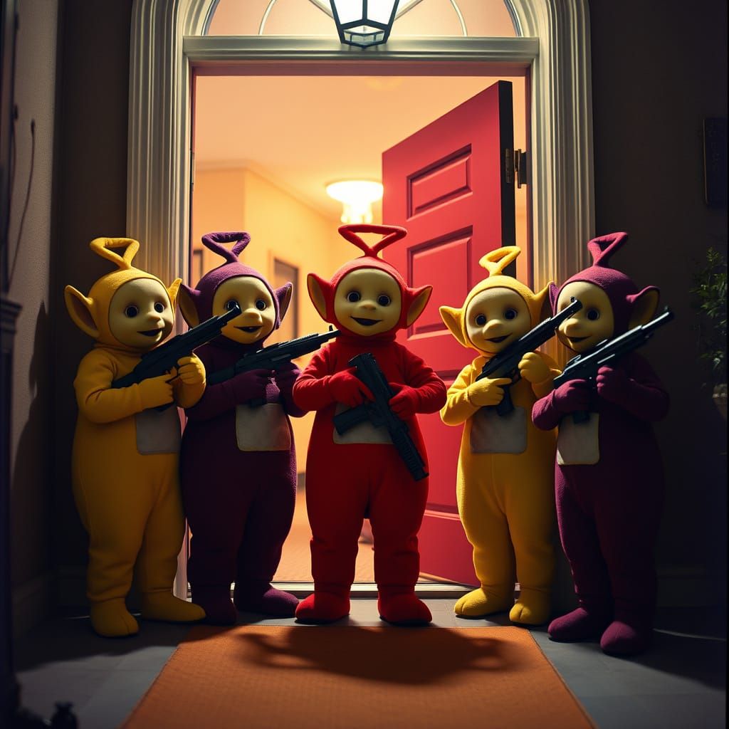 Teletubbies with Guns: Cinematic Doorstep Drama