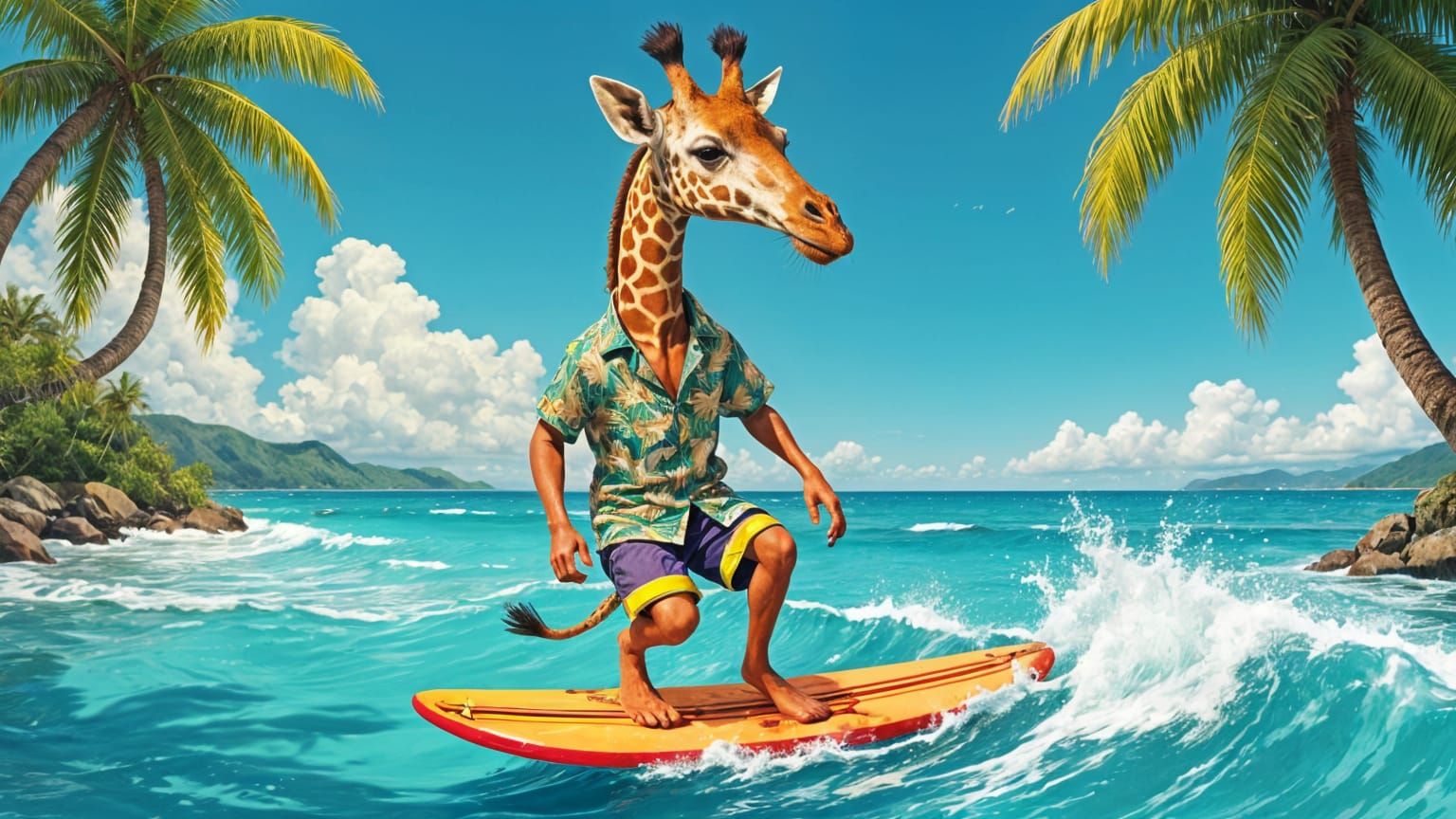 Surfing Giraffe