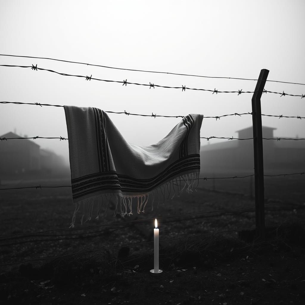 A Monochromatic Holocaust Memorial in Barbed Wire