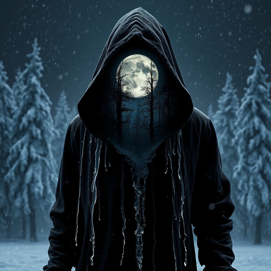 Hooded Figure Reveals Winter Wonderland
