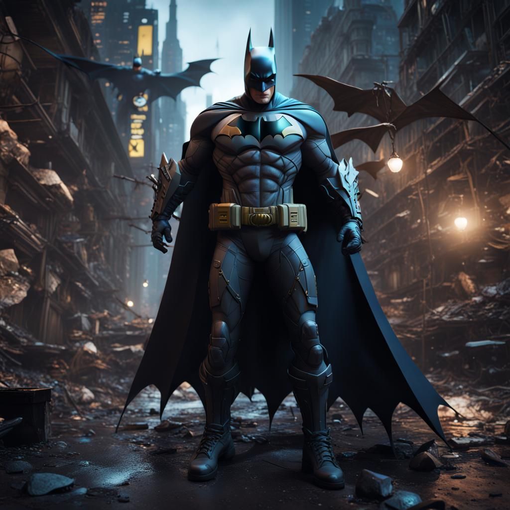 Batman in Detailed Matte Painting Style