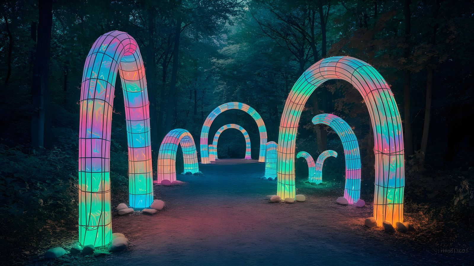 guiding lights along a path