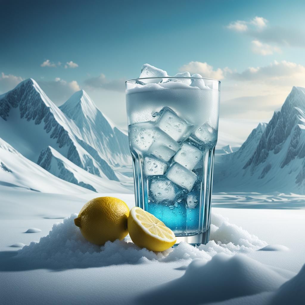 Icy Lemonade with Polar Bears: Digital Matte Painting