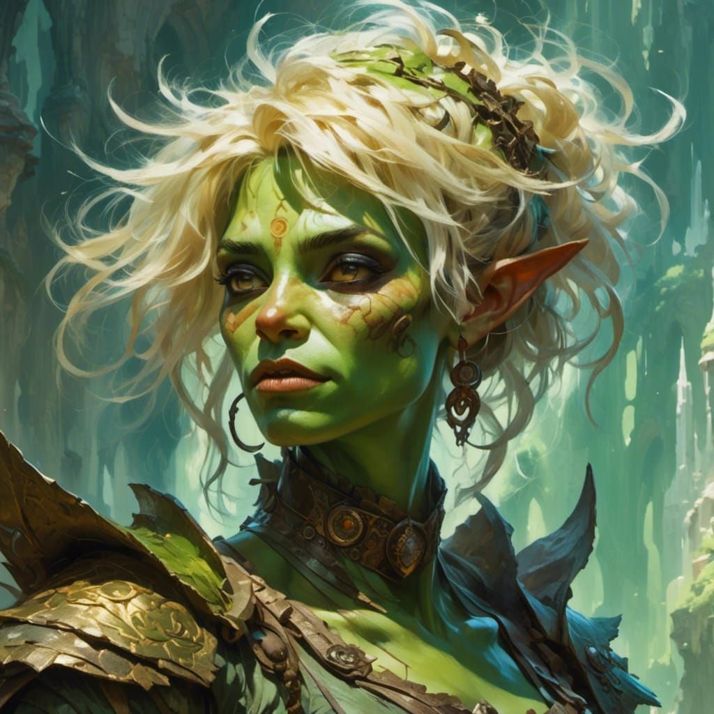 Orc Warrior in Art Nouveau Style