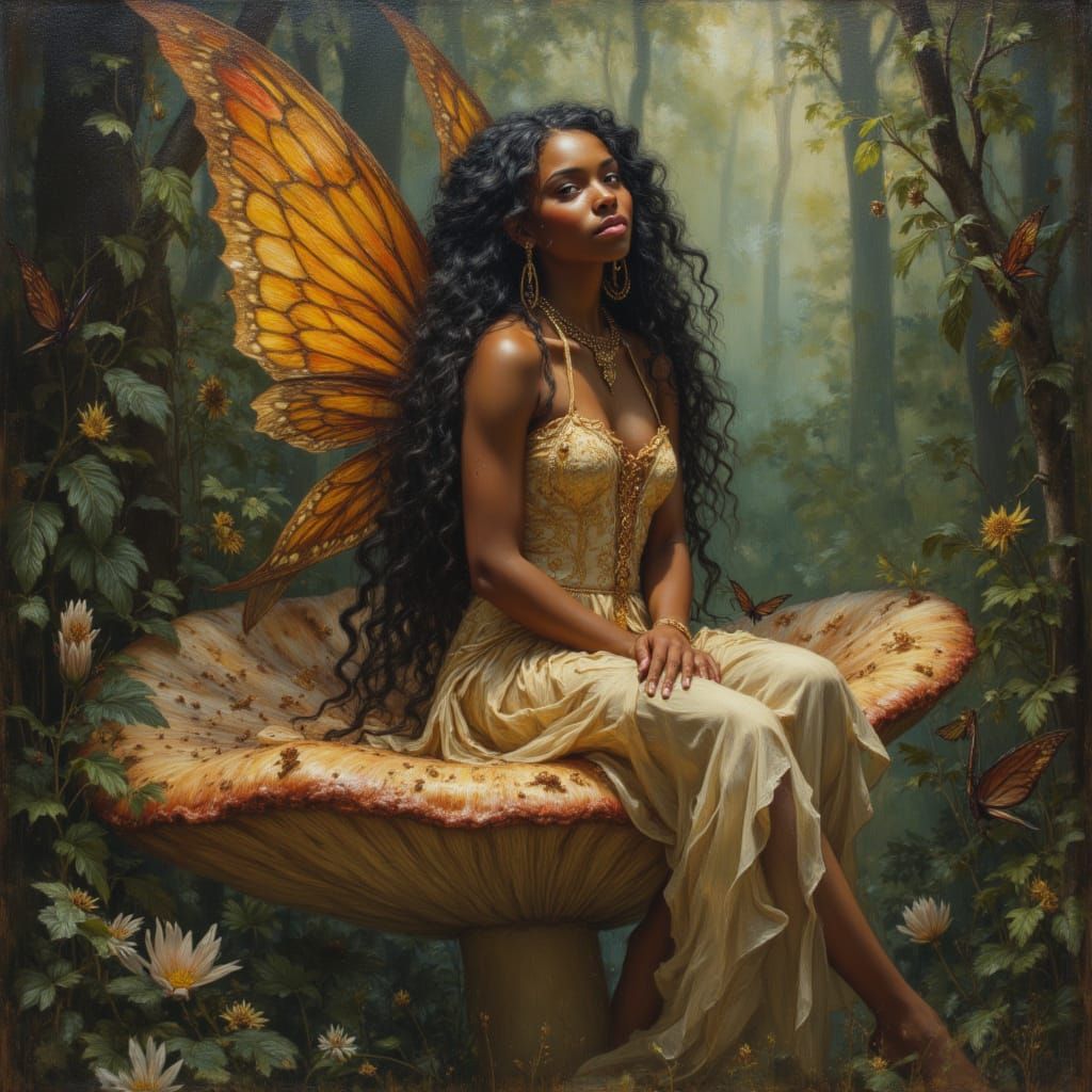 Enchanted Fairy Goddess in Magical Forest