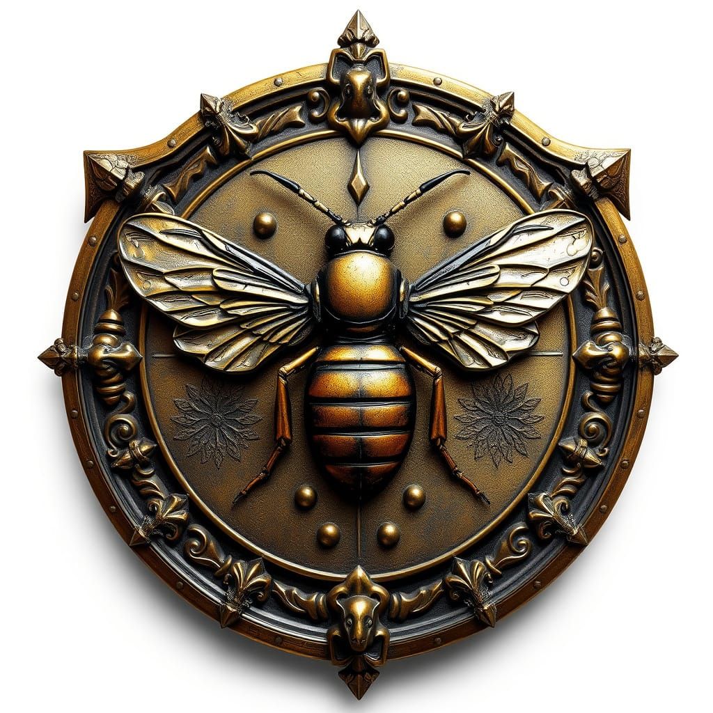 Medieval Heraldic Shield Honoring the Humble Ant